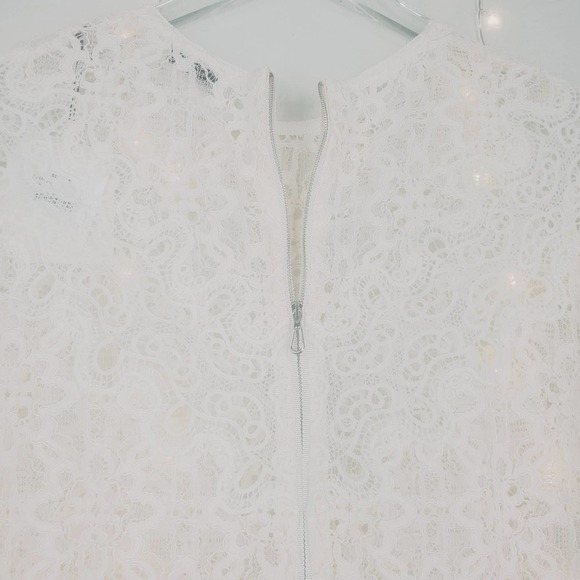 Sandro Paris Alycia Guipure Lace Scalloped Victorian Blouse Nude White NWT Small - Picture 8 of 14